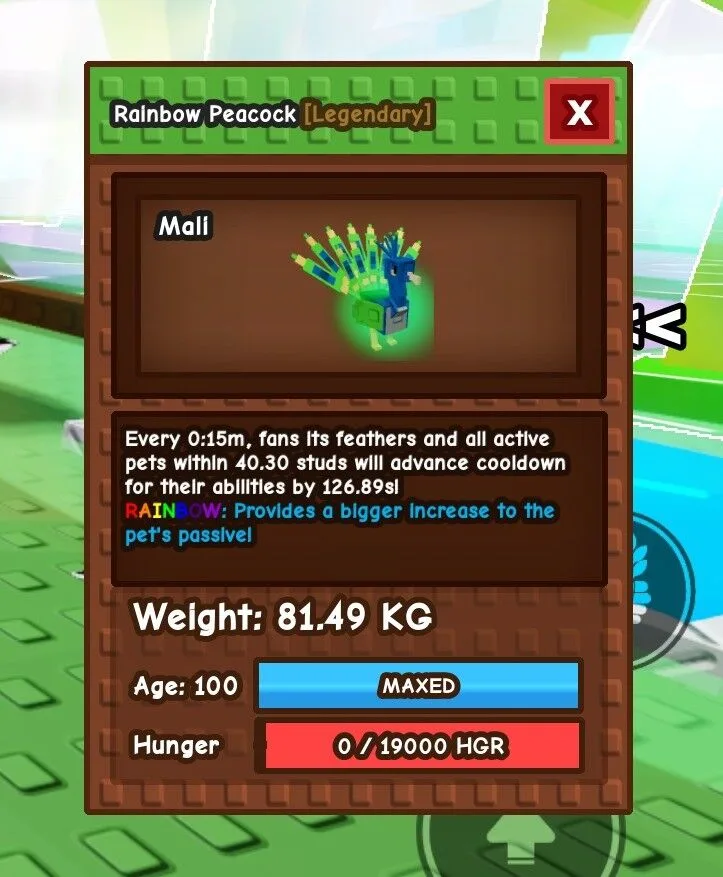 Huge Rainbow Peacock Grow a Garden Pet 80kg Power Instant Delivery — Account account