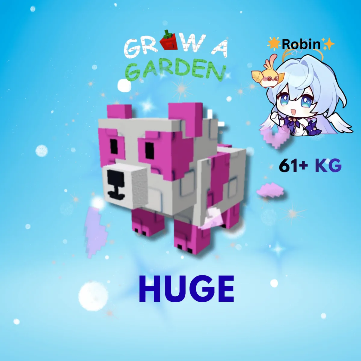 HUGE Pink Panda - 61+ KG - Clean - Free Nightmare Mutation - Grow a Garden — Account account