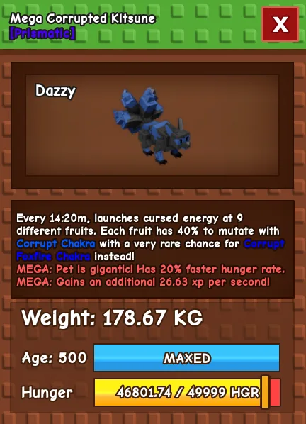 CHEAP Mega 178.67kg Corrupted Kitsune! 40 chance Fast Delivery