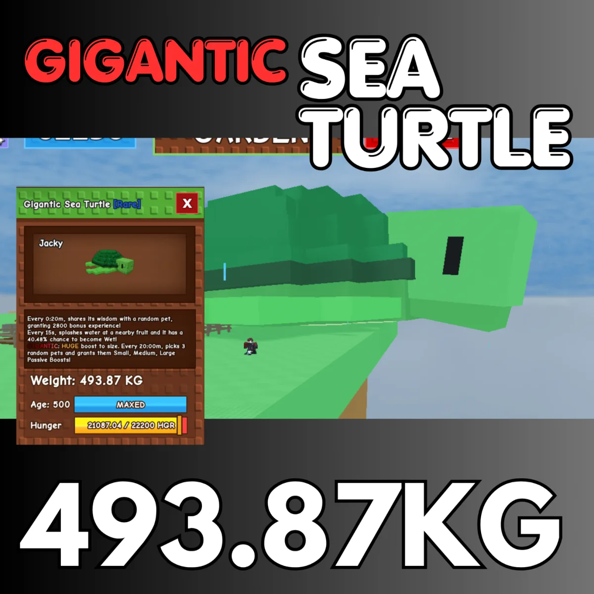 GIGANTIC Colossal Sea Turtle 493.87KG + 20sec CD Age 500 INSTANT DELIVERY