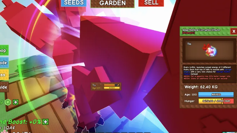 Rainbow Hatched Corrupted Kitsune Huge RBH 62.40Kg