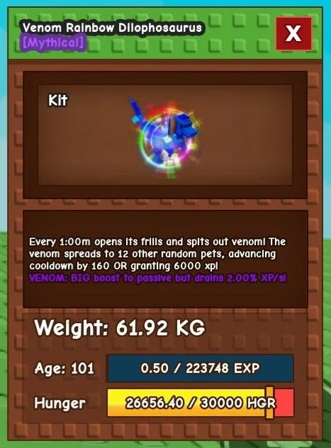 6 Pet Combo 5 Mythical & 1 Legendary