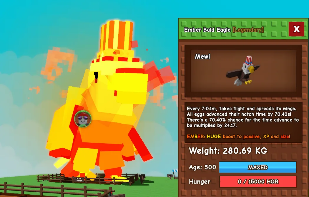 280.69kg+ Ember Bald Eagle