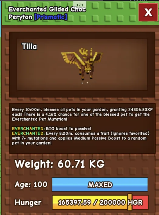 HUGE Gilded Choc Peryton 60kg + — Account account