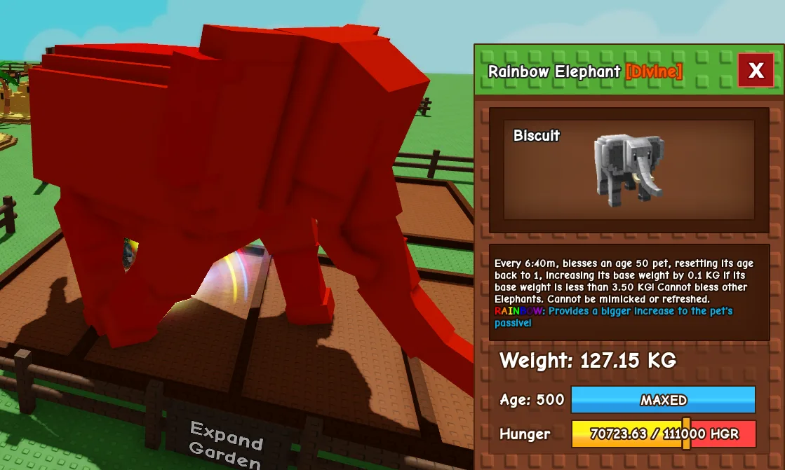 127.15kg Rainbow Elephant Aura Farming not RBH