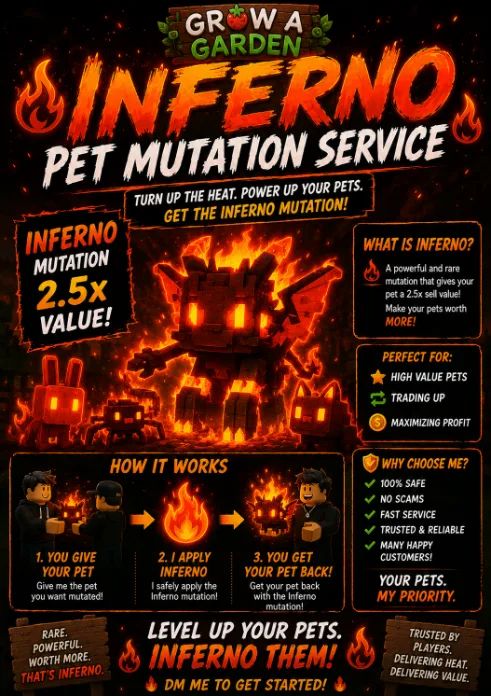 Inferno Pet Mutation Service Mutating your chosen pet to inferno! — Account account