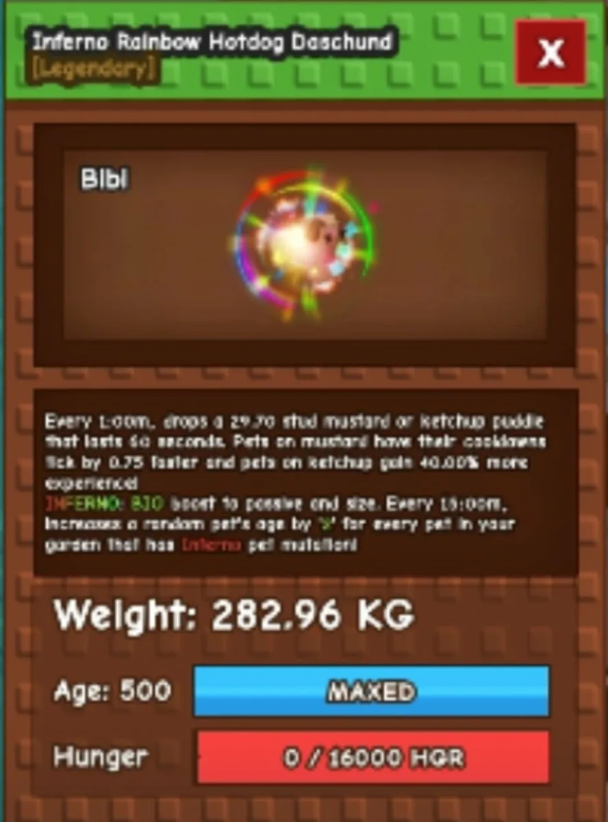 RAINBOW HATCHED HOTDOG DASCHUND ( 60-61KG / 280KG+ RBH HOTDOG )