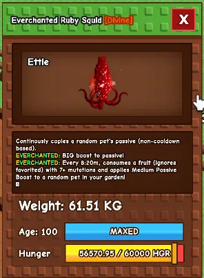 Ruby Squid 60kg Age 100 — Account account