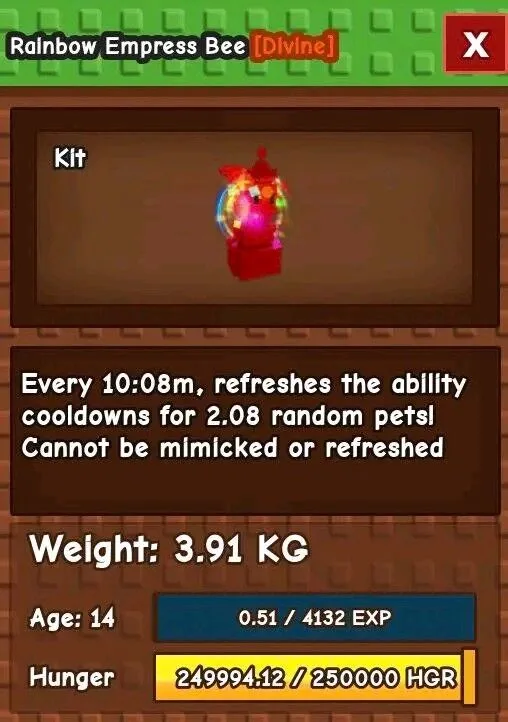 FRESH HATCH RAINBOW EMPRESS BEE (RAINBOW HATCH)