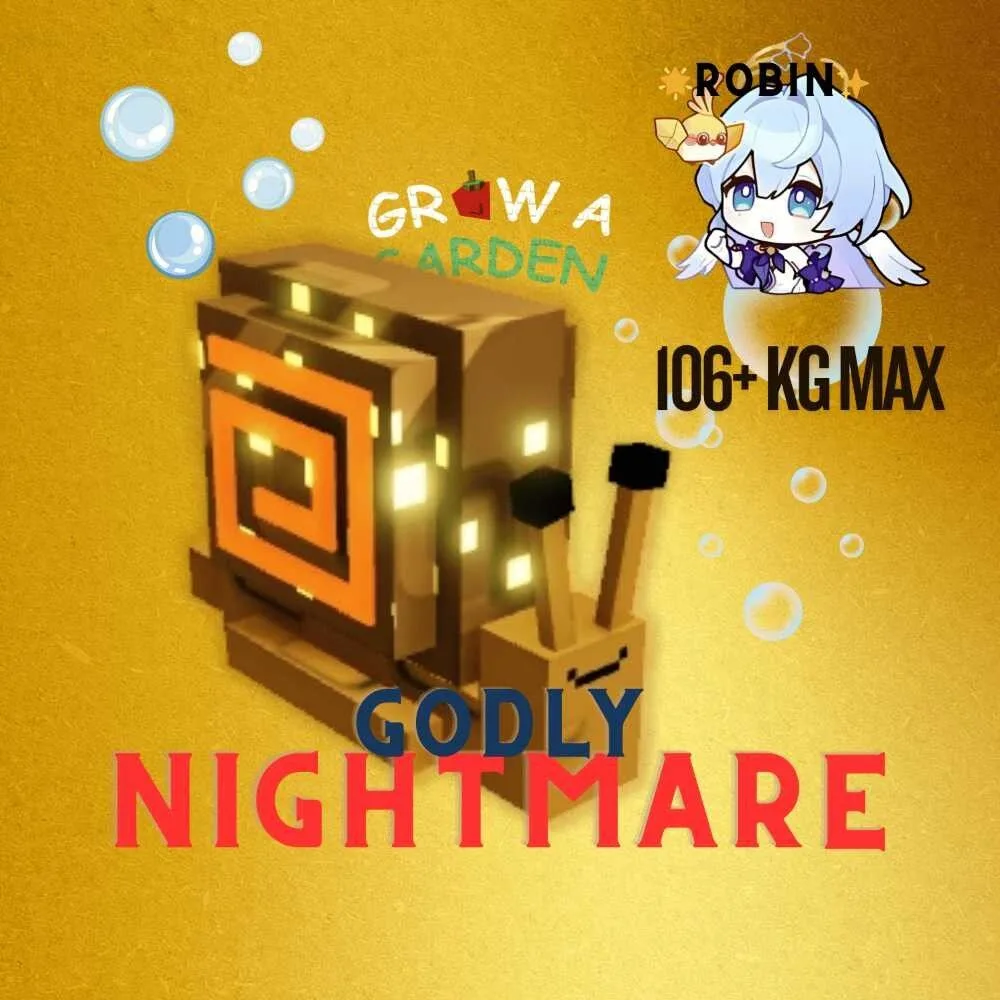 Nightmare Godly Topaz Snail - 106 KG Max - Grow a Garden - Collosal — Account account