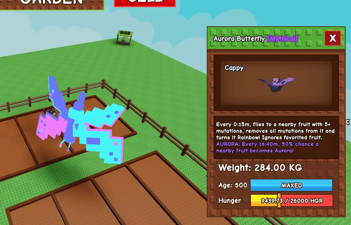280KG+ Aurora Butterfly Mythical // super handsome // Age 500 Maxed // Rainbow Fruit Cleaner