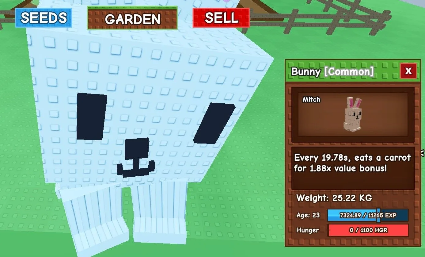 HUGE/GIANT/TITAN/TITANC BUNNY 85KG WHEN AGE 100 - GROW A GARDEN ROBLOX - CHEAP AND FAST DELIVERY — Account account
