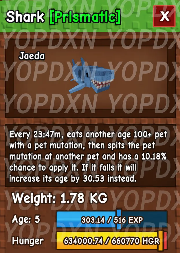 Shark pet one of one super rare best pet ingame