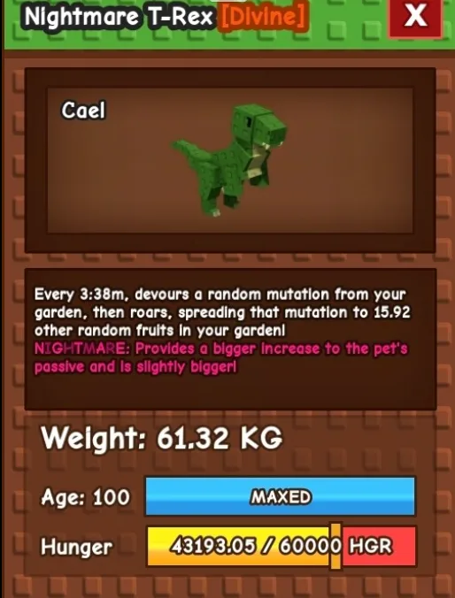 HUGE T-REX NM / VENOM / EVER 60KG - 61KG — Account account