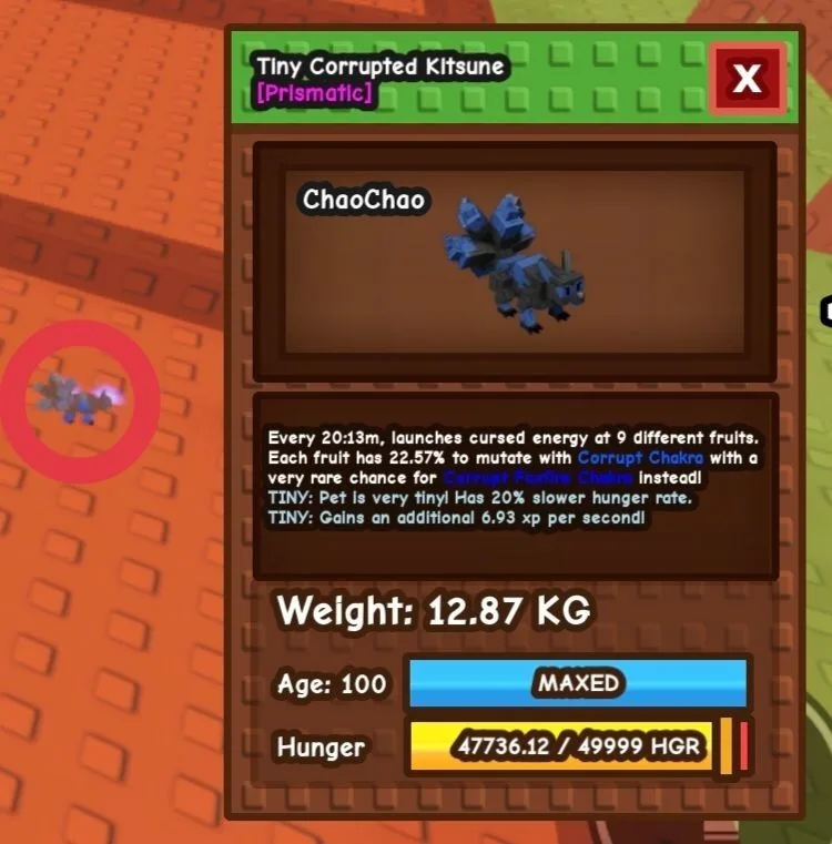 TINY Corrupted Kitsune - 12.87 KG (Age 100)