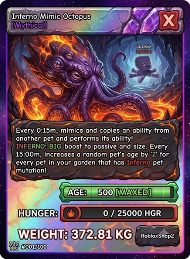 372.81KG INFERNO GIGANTIC MIMIC OCTOPUS I MAX 500 AGE l READY TO USE - 15 SEC MAX CD - NO TOY COLLECTIBLES LIMITED STOCK