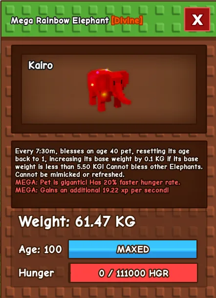 Rainbow Hatched Elephant / RBH ELEPHANT 61.47KG CHEAPEST AND INSTANT DELIVERY — Account account