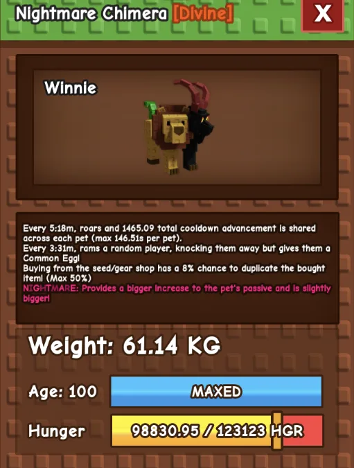 HUGE CHIMERA NM / VENOM / EVER 60KG - 61KG — Account account