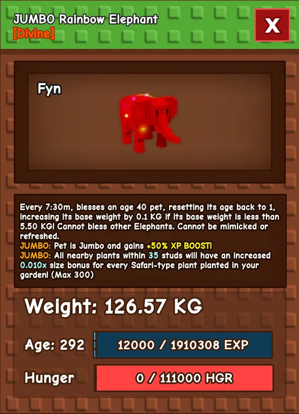 HUGE JUMBO RAINBOW HATCHED ELEPHANT 213.75KG AGE 500 — Account account