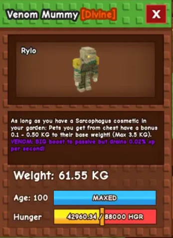 60kg+ VENOM MUMMY super handsome