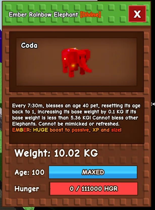 10.02kg Rainbow Hatched Elephant/ RBH ELE/ rbh ele — Account account