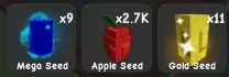 2.7k Apple seed +9x Mega seed + 11x Gold seed Instant Delivery Safe Trade Grow a Garden 2 H1
