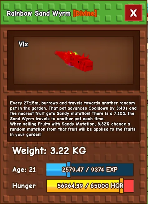RBH SAND WYRM (rainbow hatched) NEW DIVINE PET