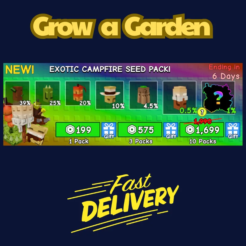 3 Packs 575Robux Grow a Garden FastDeli FASTEST & CHEAPEST — Account account