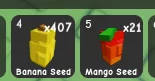 407x Banana seed + 21x Mango seed Instant Delivery Safe Trade Grow a Garden 2 H4