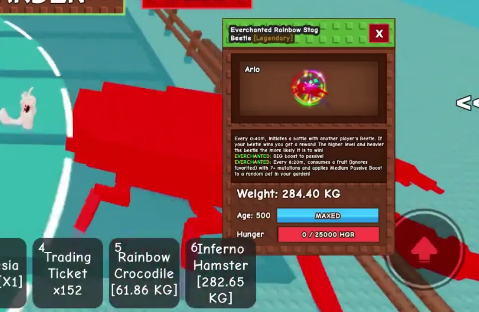 280KG+ Everchanted Rainbow Stag Beetle Legendary // super handsome // Age 500 MAXED // Battle & Passive Boost Pet//not pine beetle//i run out of tag