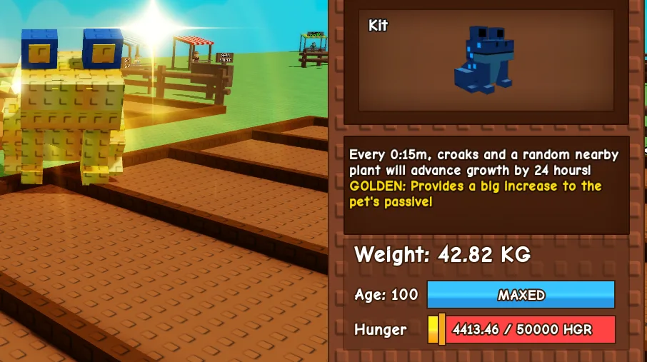 Huge Echo Frog 15 seconds no toy Golden - Still Growing - GrowAGarden - Gag - Pets - Roblox - Check Images