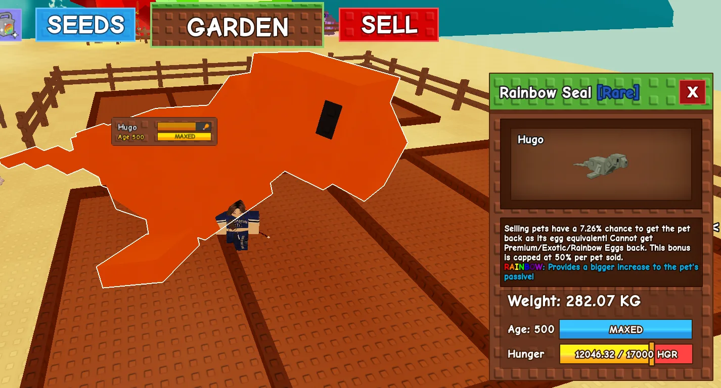 280KG+ Rainbow Seal Rare // super handsome // Age 500 Maxed // 7.26 Pet Egg Refund Passive//this is not triceratops//i run out of tag others limitat