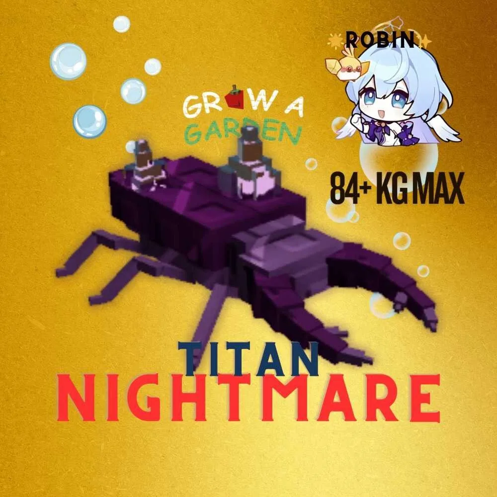 Titan Nightmare Amethyst Beetle - 84+KG - Max Age - Grow a Garden