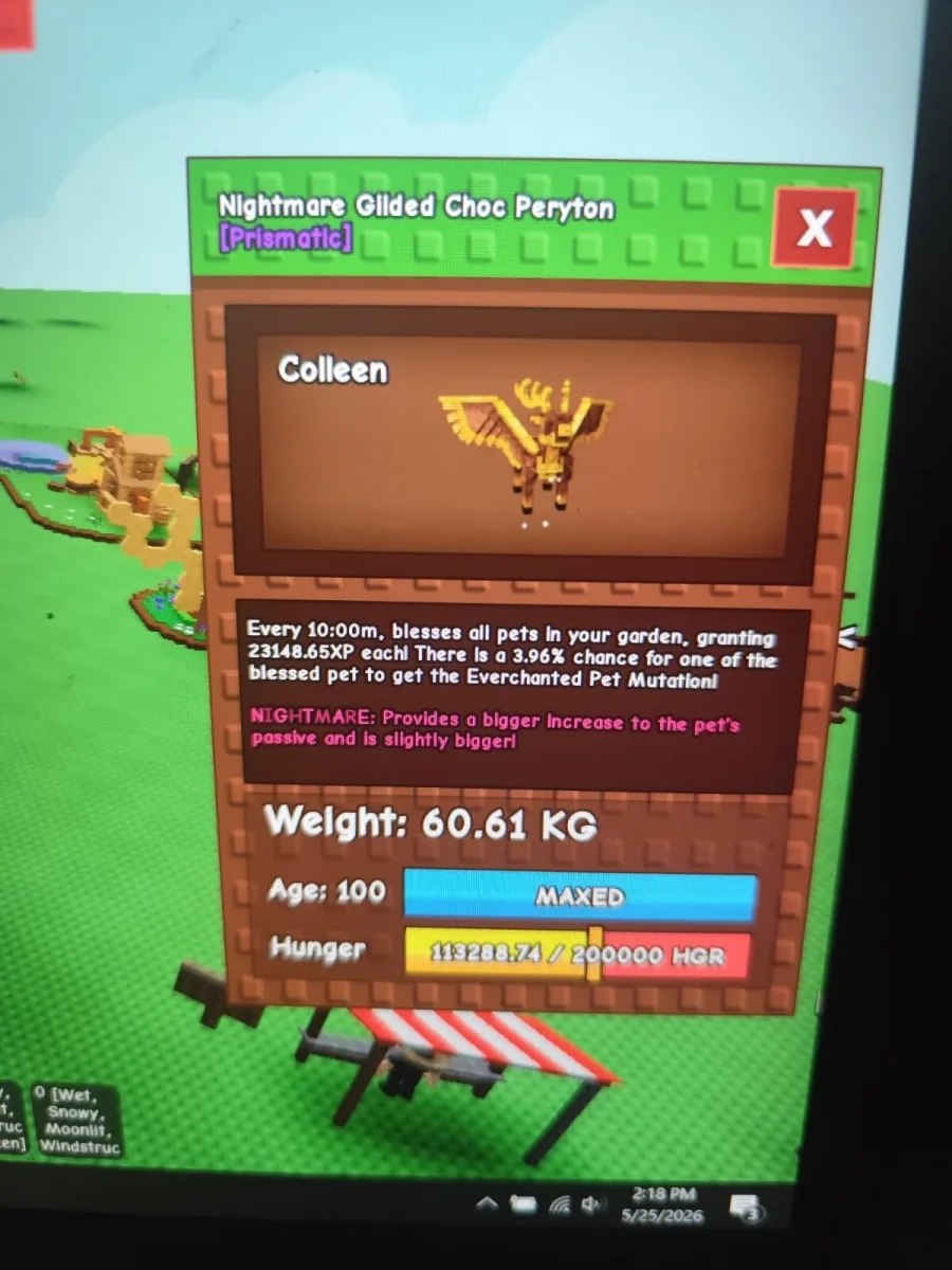Nightmare Gilded Choc Peryton Prismatic Lv.100 (Maxed) 60.61 KG INSTANT DELIVERY — Account account