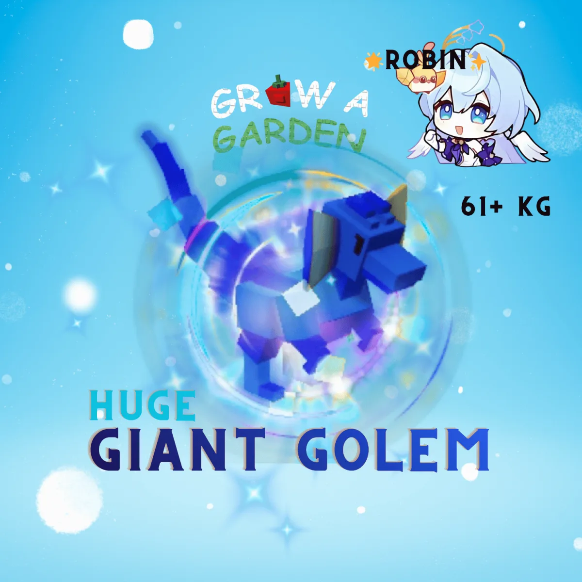Giant Golem Rainbow Hatch Dilophosaurus HUGE - Dilo - 61+KG - New Beautiful Rare Pet Mutation - GiantGolem - Grow a Garden — Account account