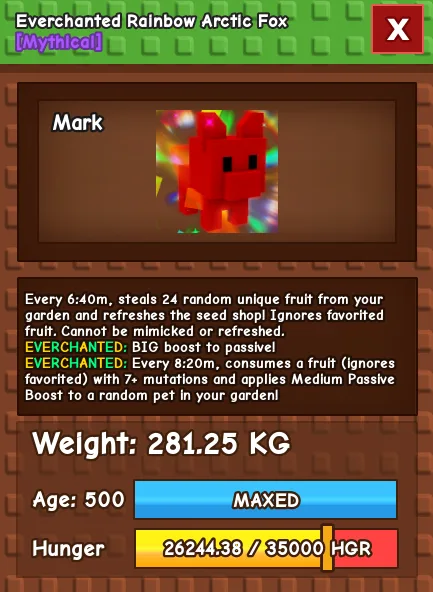 278KG-282KG RAINBOW ARCTIC FOX NIGHTMARE / EVERCHANTED / VENOM! — Account account