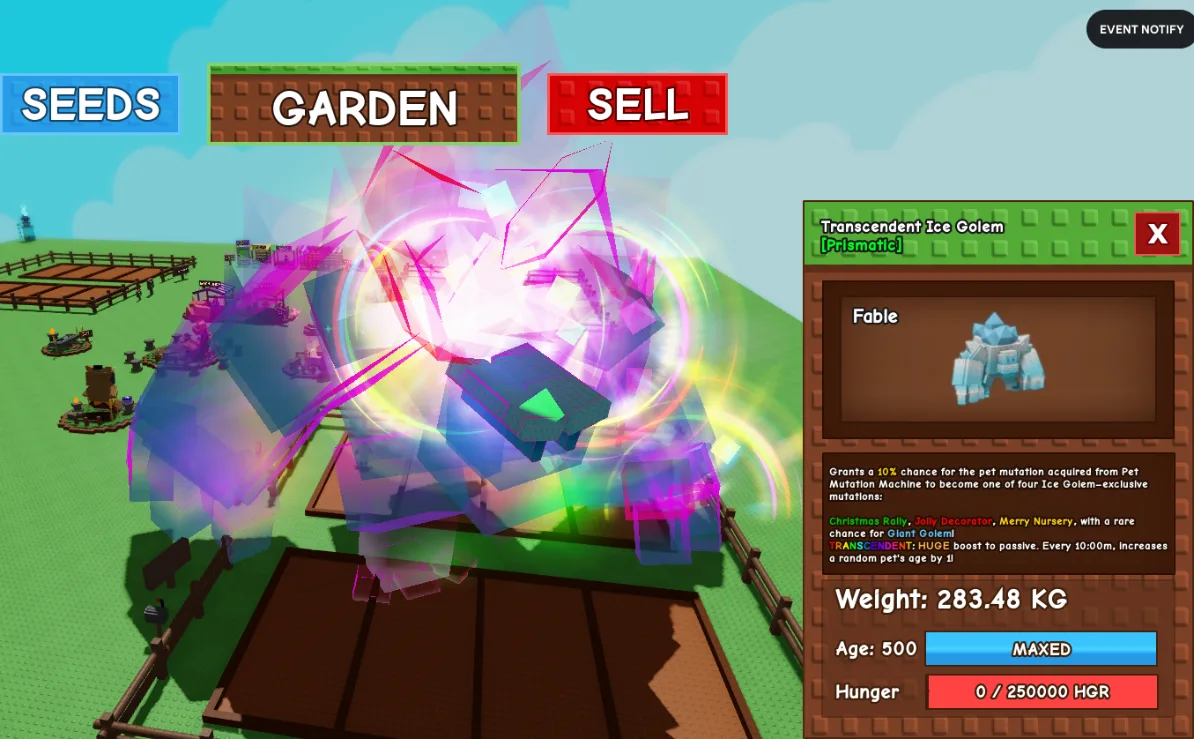 283.48kg Transcendent Ice Golem