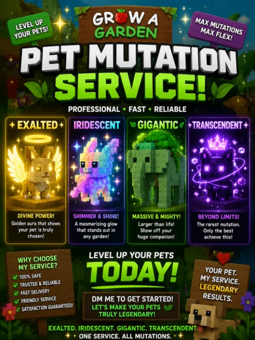 Age 500 Mutation Service Includes Exalted, Iridescent, Gigantic and Transcended Mutation! Read description for more info.