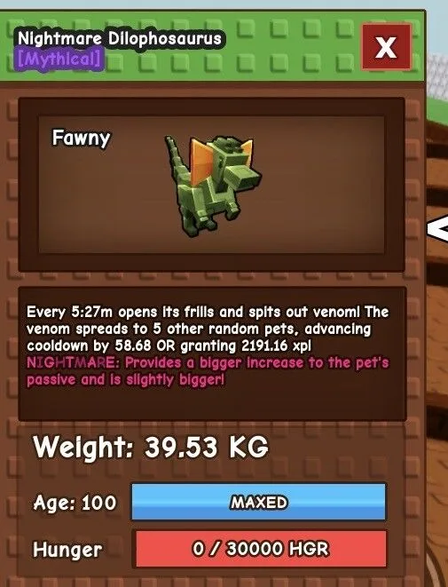 39kg Nightmare Dilophosaurus — Account account