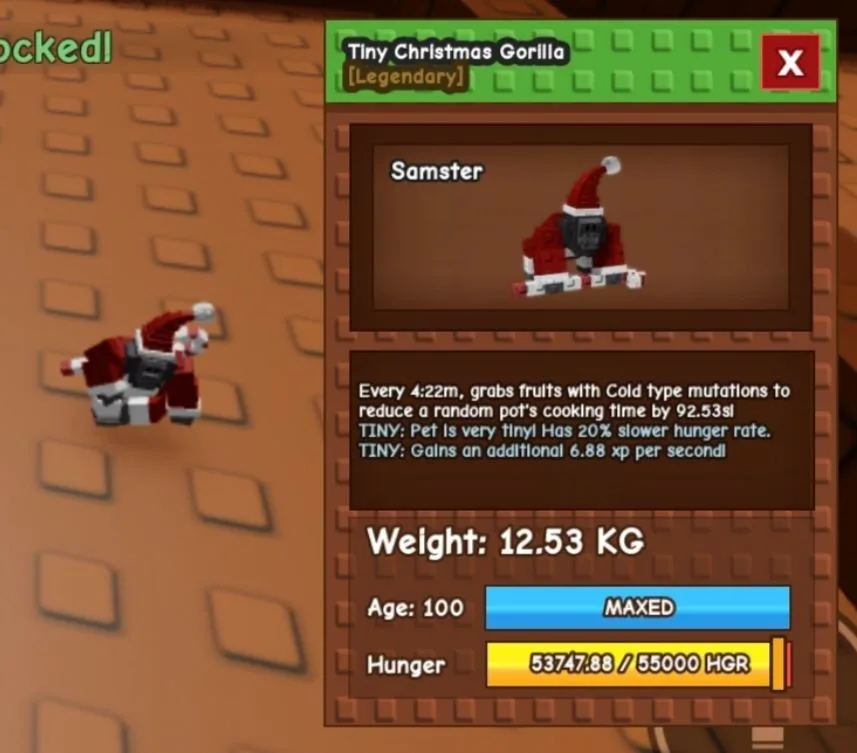 TINY Christmas Gorilla - 12.53 KG (Age 100)