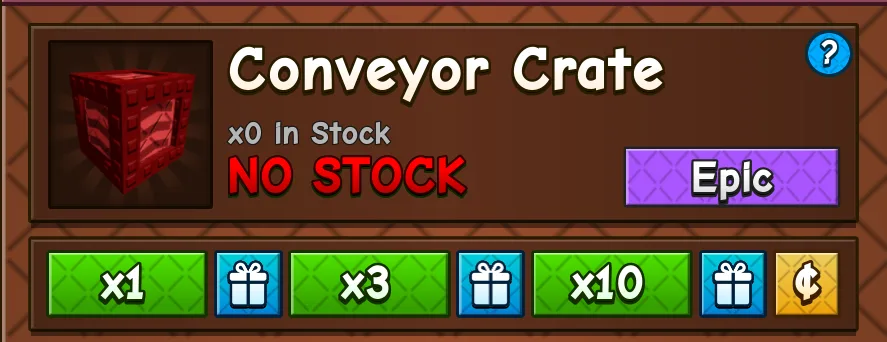1-2 min delivery conveyor crate (mail) — Account account