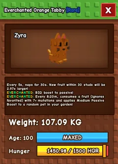 Colossal Orange Tabby 100-109kg Orange Tabby with Everchanted Mutation. 5s NO TOY! — Account account