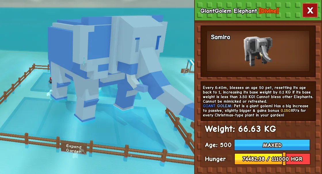 66.63kg GiantGolem Elephant Super RARE MUT and HUGE