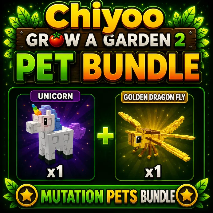 Mythic Pet Bundle 1x Unicorn + 1x Golden Dragonfly Instant Delivery