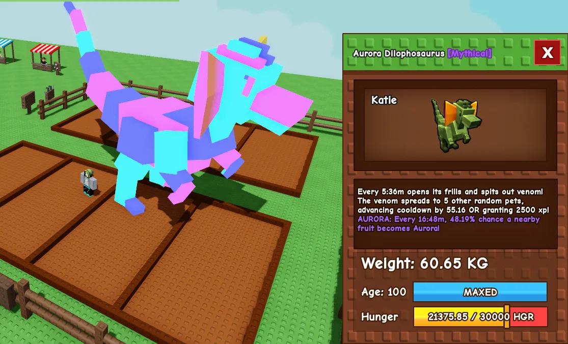 60.65kg Age 100 Aurora Dilophosaurus
