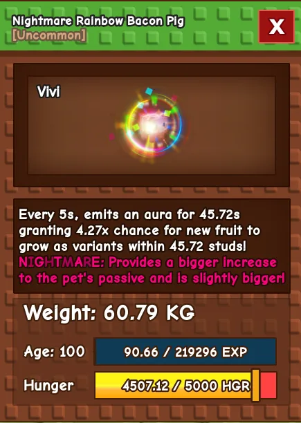 60kg Rainbow Hatched Pig Nightmare — Account account