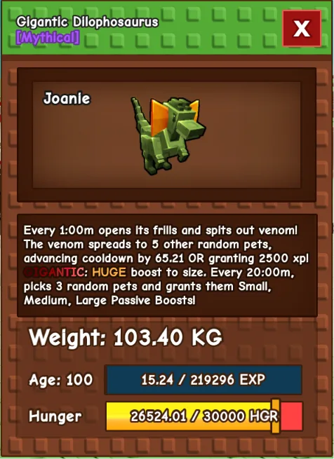 COLOSSAL 104KG+ DILOPHOSAURUS AGE 100 Collectors FLEX ONLY 1 In ELDORADO