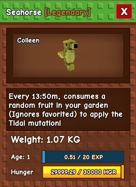 Seahorse LEGENDARY Age 1 1.07KG