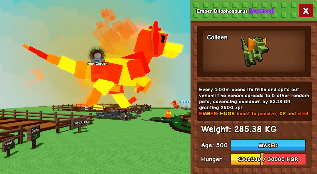 285.38kg RARE Ember Dilophosaurus
