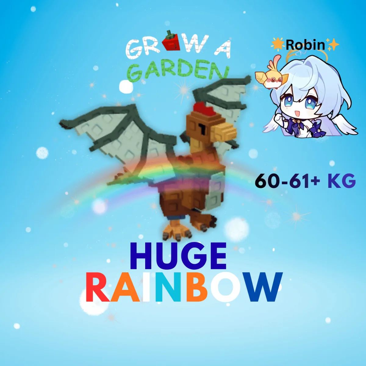 HUGE Rainbow Cockatrice - 60-61+KG -Grow a Garden — Account account